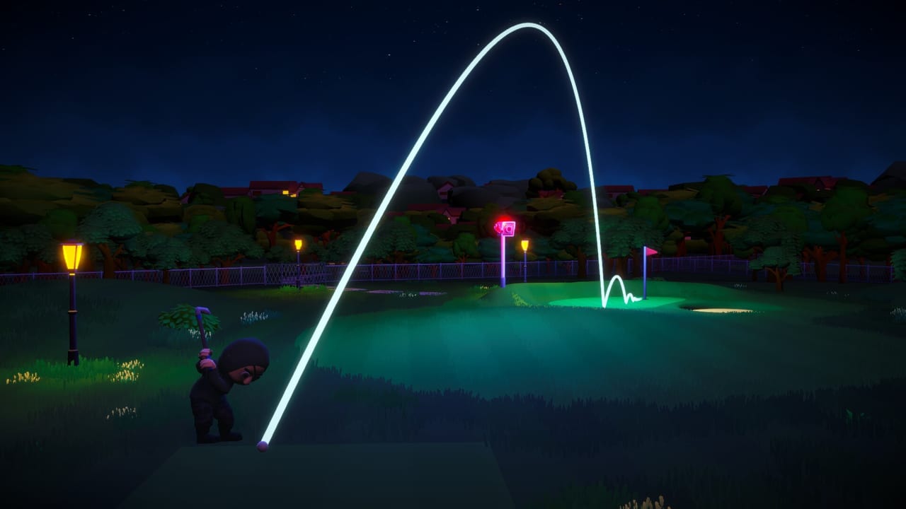 Really Illegal Golf night course with guards near the green